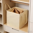 thumbnail image 1 of Surpdew Clothes Hanger Organizer Bag-Rigid Hanger Storage Containers With Lid For Dustproof, Large Sturdy Hanger Caddy Organizer Box With Handle Beige 13*13*13Inch, 1 of 6