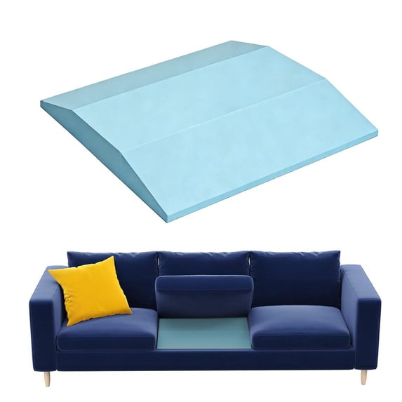 Surpdew Couch Cushion Support, Sofa Cushion Support For Sagging Couch Seat, 20X20X2In, Couch Replacement Insert, High Density Foam Furniture Seat Sagging Repair, Trapezoid Trapezoid-Light Blue