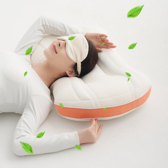 Surpdew Decorative Pillows For Bed Orthopedic Pillow Core For Better Sleep - Non-Sagging Support For Neck And Head - Specially Designed For Home Use Orange