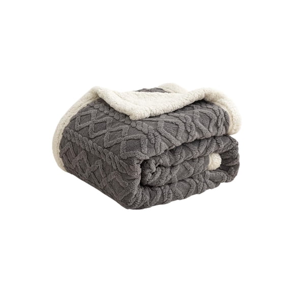 Surpdew Gray Boho Sherpa Fleece Blanket For Couch - Super Soft Throw Blankets For Women, Beautiful Gift Blanket For Girls Reversible Thick Warm Blanket For Bed, Sofa, Living Room All Season