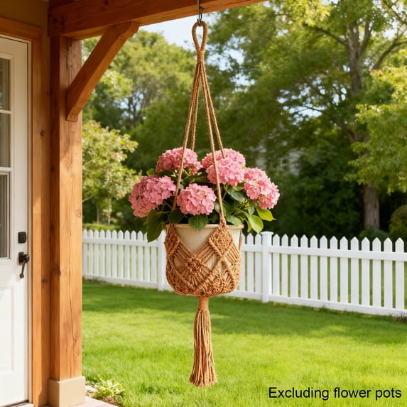 Surpdew Hanging Planter Hanging Flower Pot Holders, Macrame Plant Holder Rope ,Indoor Macrame For Up To 8 Inch Pot Crochet, Hanging Plants Holder Basket, Boho Plant Hanger Holder For Indoor Outdoor