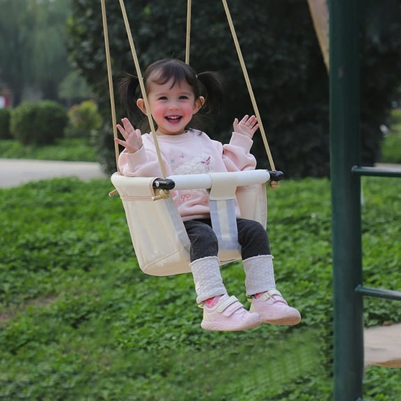 Surpdew Home Decor Accents Children'S Swings Indoor And Outdoor Outdoor Garden Baby Children'S Swings Singles Hanging Basket Family Swings Swings Seat Beige