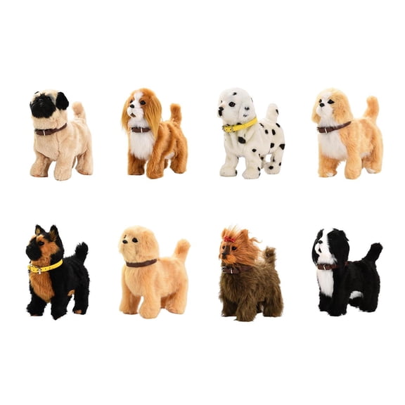 Surpdew Interactive Stuffed Dog Toys For Kids Realistic Hopping Dog Plush Electronic Walking Barking And Wagging Tail Puppy Toys For Valentines Day Classroom Kids Birthday Gift Beagle 8.7Inch
