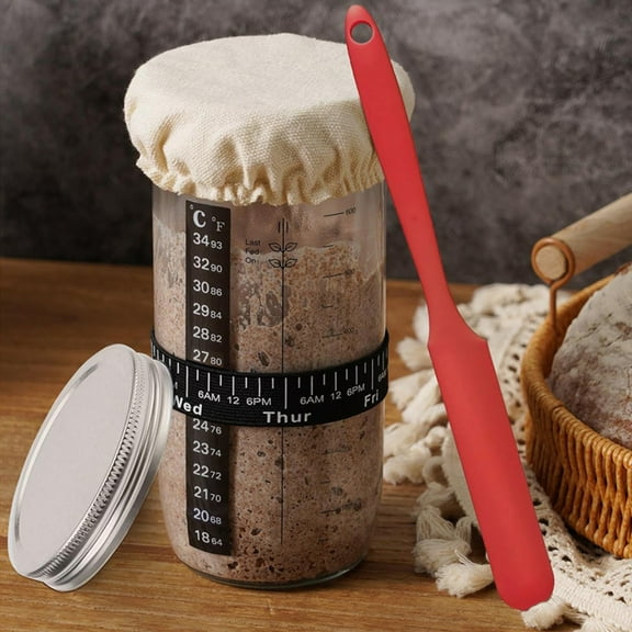 Surpdew Kitchen & Dining Utensils Bread Leavening Glass Jars Bread Leavening Jars Dough Baking Supplies Thermometers With Clear