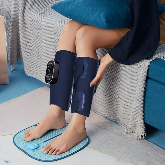 Surpdew Kitchen & Dining Utensils Calf Leg Massagers Gas Pressure Hot Compress Multifunctional Massagers Vibration Shaping Leg Massagers Threefold Adjustable Light Sound Massage Blue