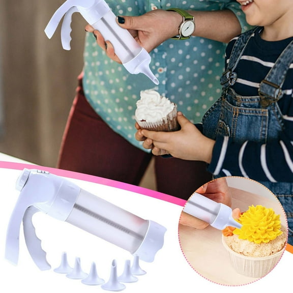 Surpdew Manual Cookie Extruder Embossing Extruder Extruder Embossing Extruder Baking Tool White