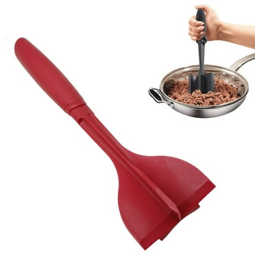 Surpdew Meat Chopper Cooking Scraper Grinder Masher Meat Chopper Kitchen Tool Red B