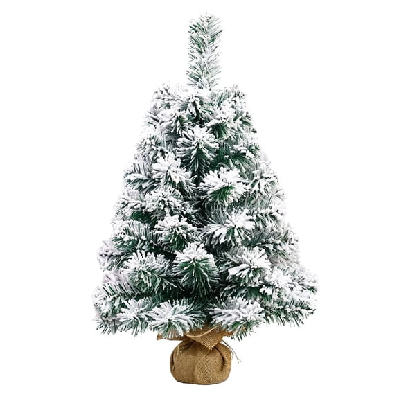 Surpdew Mini Artificial Snowy Christmas Tree with Cloth Bag Base Flocked Snow-Covered Little Xmas for Tabletop Tree Small Cone Branches | White Winter Twigs Home Kitchen Dining Table