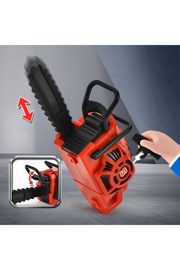 Mini Chainsaw Keychain, Realistic Red Chainsaw Shaped Key Ring With Realistic Sound & Pull-Start, Novelty Tool Key Fob For Handymen, Construction Workers & Collectors Red
