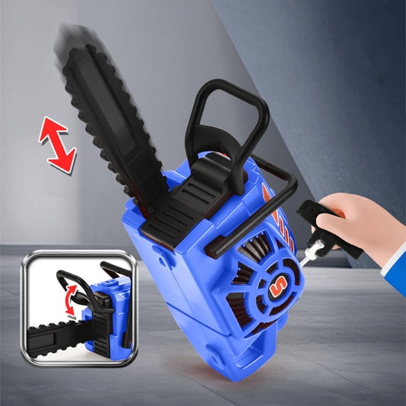 Surpdew Mini Chainsaw Keychain, Realistic Red Chainsaw Shaped Key Ring With Realistic Sound & Pull-Start, Novelty Tool Key Fob For Handymen, Construction Workers & Collectors Blue