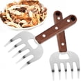 thumbnail image 1 of Surpdew Pack Of 2 Stainless Steel Pulled Pork Tools For Shredding Meat, Sharp Stainless Steel Food Shredding Fork, Meat Shredder Claws For Shredding, Chicken Shredder Brown, 1 of 7