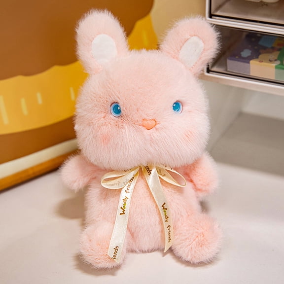 Surpdew Pink Bunny Stuffed Animals For Girls, Boys - Cute Rabbit Plush Toys For Kids, Small Valentines Day Rabbit Stuffed Animal, Mini Bunny Plush Toys, Easter Basket Stuffers Pink