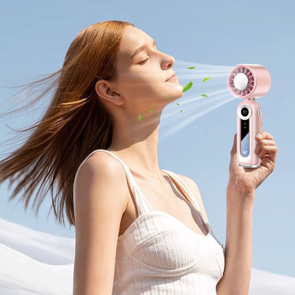 Surpdew Portable Handheld Fan With Ice Cooler, 199 Speed Personal Fan,4000Mah Rechargeable,Personal Neck Fan With Carabiner Clip, Summer Essential For Travel/Outdoor/Office Pink-2