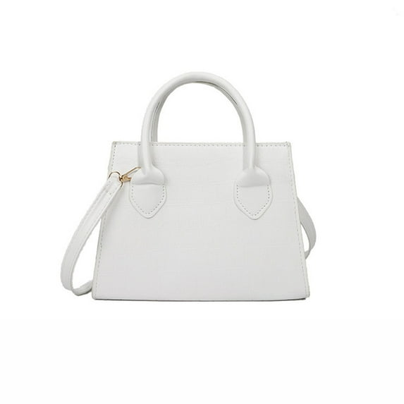 Surpdew Small Crossbody Bags For Women Trendy Top Handle Shoulder Purse Vegan Leather Handbags With Flap White