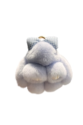 Soft Fluffy Rabbit Keychain Cute Pbunny Key Rings Pbunny Key Rings Faux Fur Keyring Pompom Keychain Decoration Sky Blue
