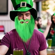 Surpdew St. Patrick'S Day Irish'S Beard, Leprechaun Green Dress-Up Costume, Party Favor, St. Beard Patrick'S Day Party Irish Decoration Green D