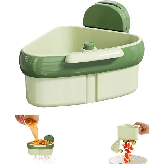 Surpdew Suction Cup Sink Corner Rack, Upgraded Press Corner Sink Strainer, Automatic Dumping Sink Strainer Basket, Triangle Storage Rack With Drain Hole, Corner Sink Trash Catcher For Food Waste