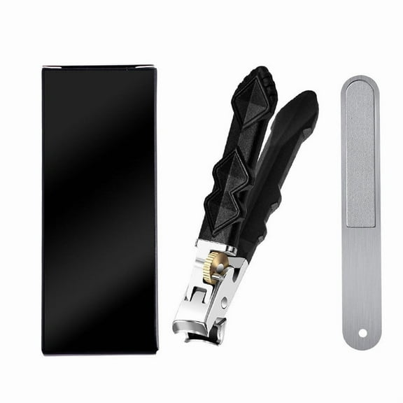 Surpdew Toenail Clippers Set For Thick Toenails, Long Handle Wide Jaw Opening Nail Clippers For Adult, Men, Seniors, Extra Large Heavy Duty Toenail Clippers For Fingernail & Ingrown Toenail Black-B