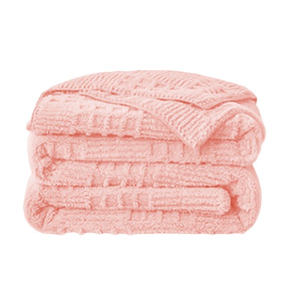 Surpdew Ultra Soft Waffle Throw Blanket For Couch Bed Sofa 80X60 Inches, Reversible Warm Blanket Microfiber Fluffy Fuzzy Knit Throws For Women Mothers Birthday Gifts Pink 80X60 Inches