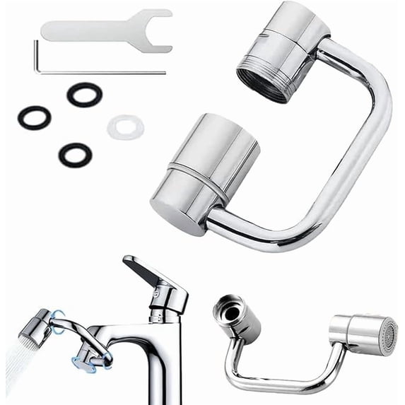 Surpdew Universal Sink Faucet 1440° Rotatable Faucet Aerator Extension, U Shaped Faucet Extender, 360° Rotating Faucet Extender For Bathroom Sink/Kitchen, Sink Faucet Extender, 2 Modes Adjustable