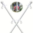 thumbnail image 1 of Surpdew White Flag Pole Kit For House, 5 Ft Thickened Stainless Steel Outside Wall Mount Flagpole For 3X5' Flag With 1" Free 360° Rotating Flag Pole Rings Hardware For Porch Residential White 5 Ft, 1 of 7