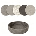 thumbnail image 1 of Surpdew Woven Cotton Rope Round Placemats Set of 5 Pcs with Holder Heat Resistant Placemats, Handmade Boho Woven 8" Placemats,Non-Slip Place Mats for Your Perfect Table Decor, 1 of 7