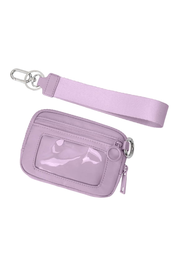 Wristlet Keychain Wallets For Women Rfid Blocking Credit Card Holder Small Zipper Coin Purse Change Pouch With Id Window And Detachable Wrist Strap, Portable Organizer Keychain Wallet