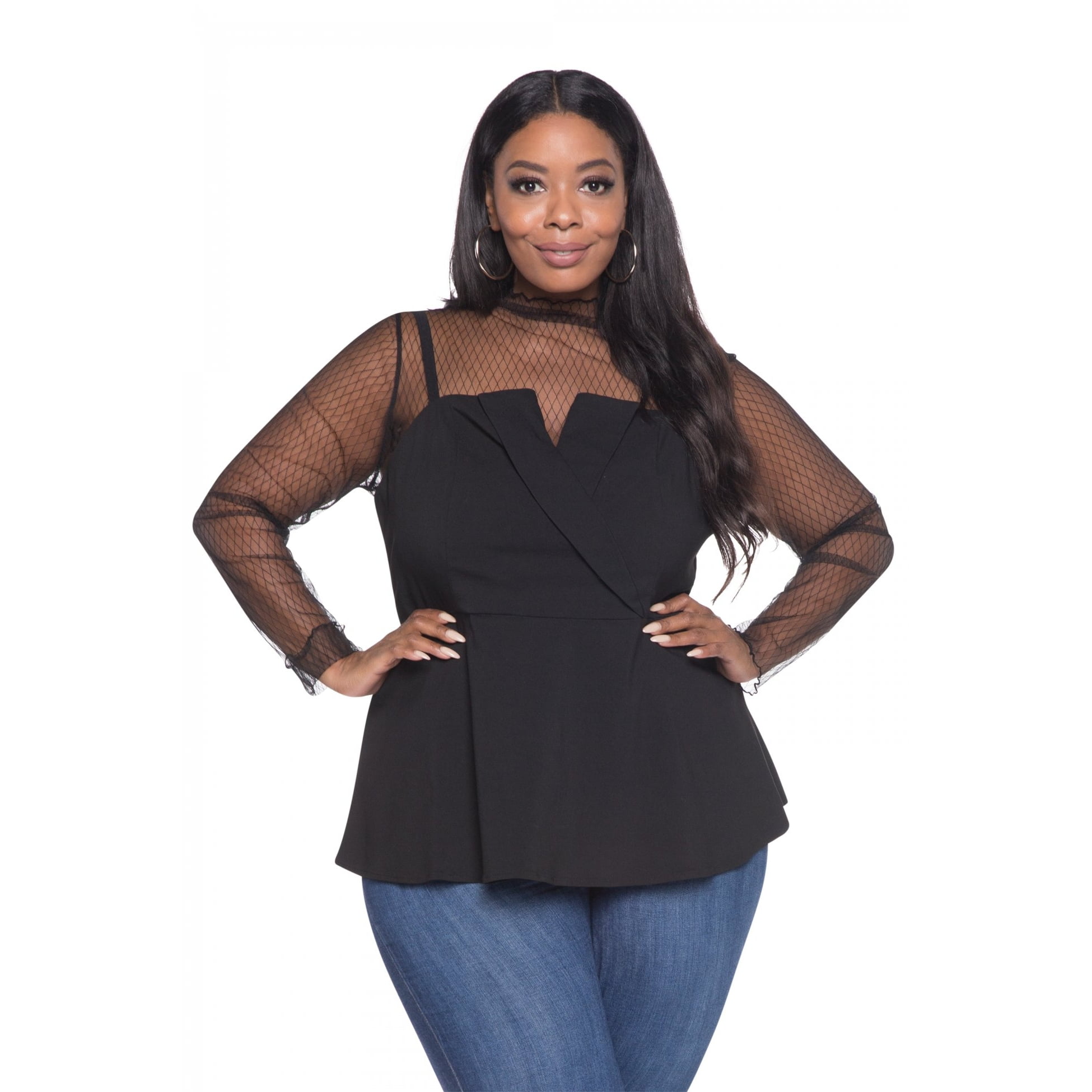 sheer peplum blouse