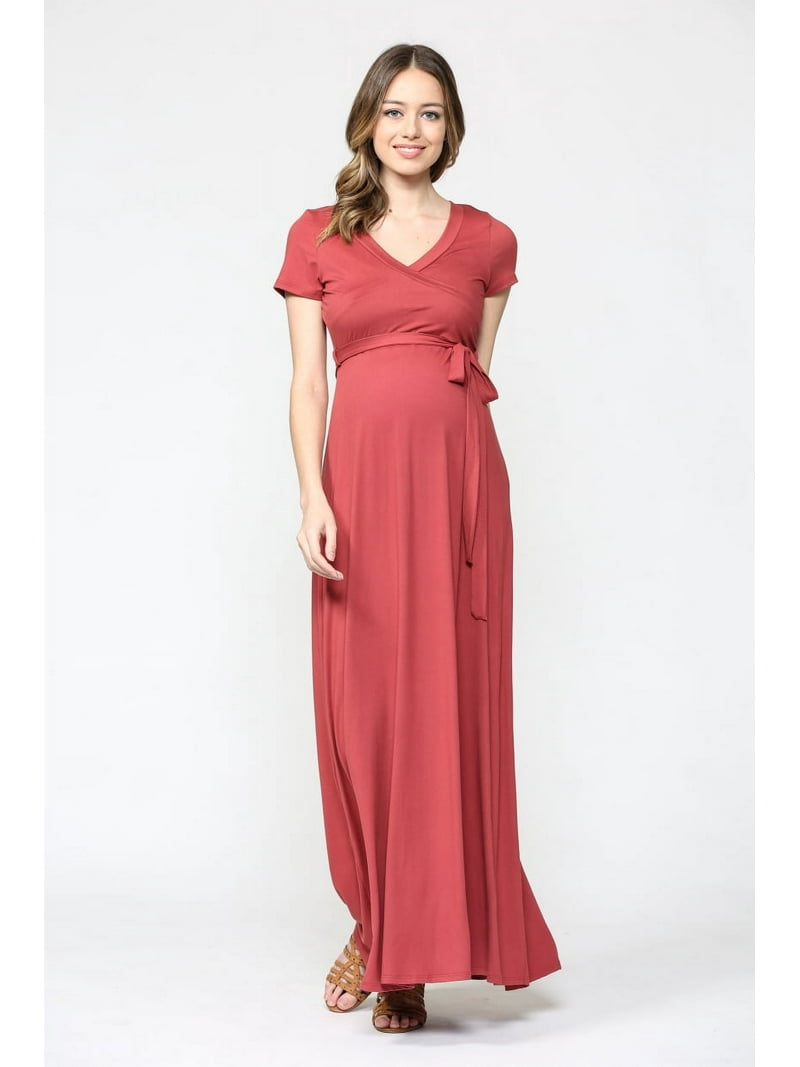 Surplice Maternity Nursing Maxi Dress - Walmart.com
