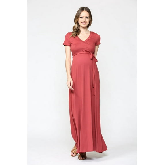 Surplice Maternity Nursing Maxi Dress
