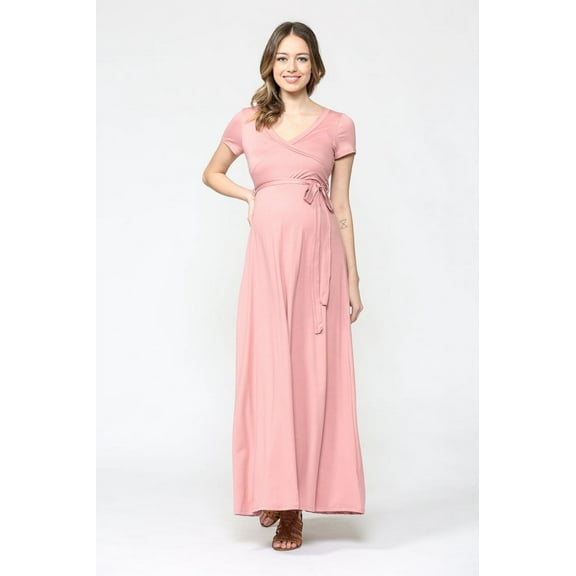 Surplice Maternity Nursing Maxi Dress