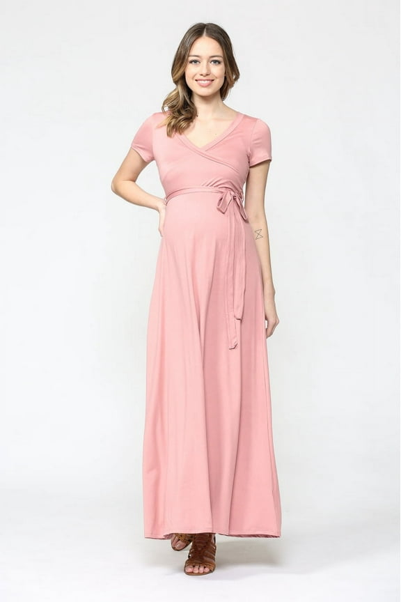 Surplice Maternity Nursing Maxi Dress