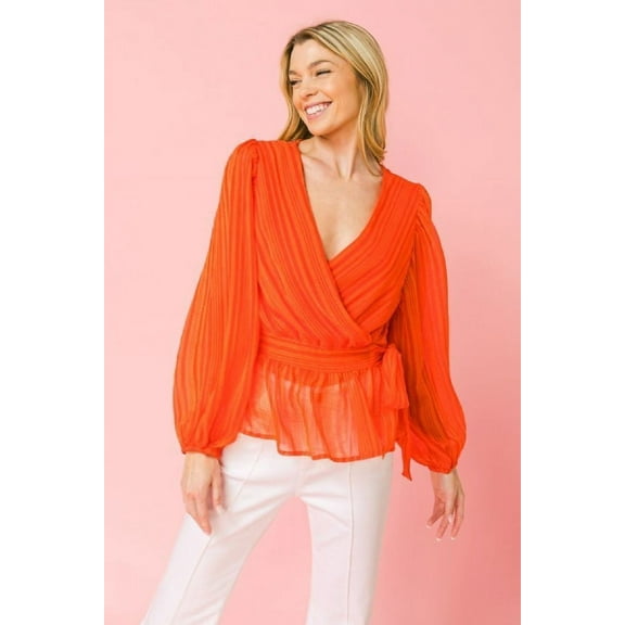 Surplice Neckline Woven Top