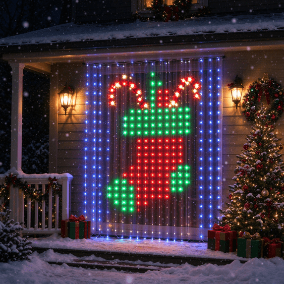 Surplife APP Controlled Programmable LED Curtain Lights, Remote ...