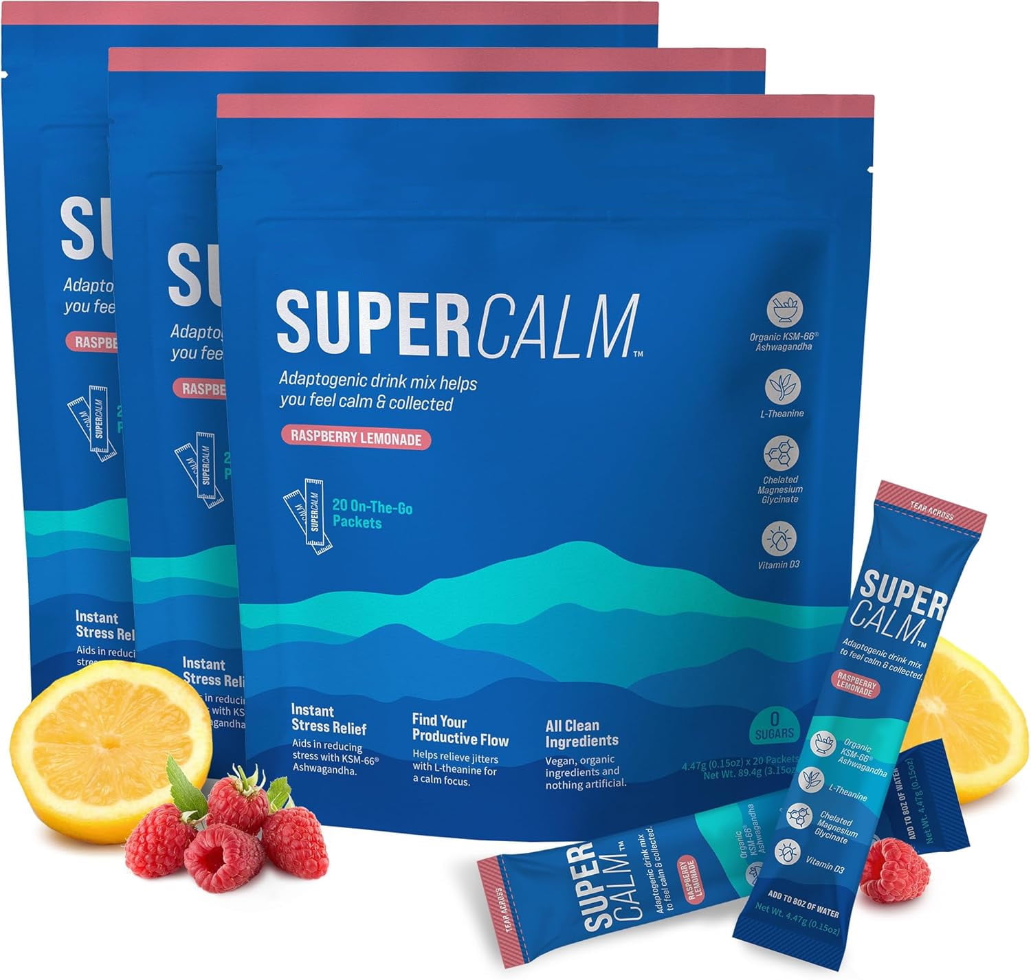 Surprise!! (3Pack)Supercalm Drink Mix Ashwagandha KSM 66, Magnesium