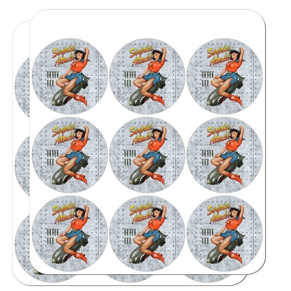 Surprise Attack Pin Up Girl Missile Planner Calendar Scrapbooking Crafting Stickers