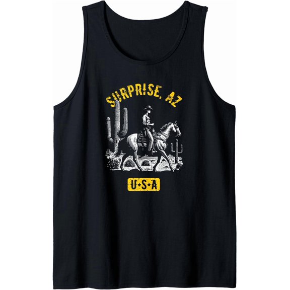 Surprise Az Usa Cowboy Horse Distressed Style Design Tank Top Size S-3XL