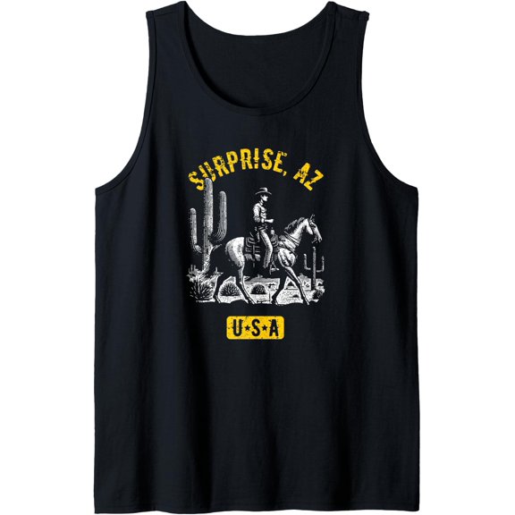 Surprise Az Usa Cowboy Horse Distressed Style Design Tank Top Size S-3XL