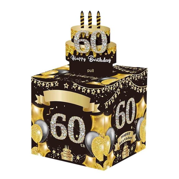 Surprise Birthday Money Box Gift Creative Cash Gift Box with Cake Design for Memorable Celebrations Birthday Money Box for 60 Years Old