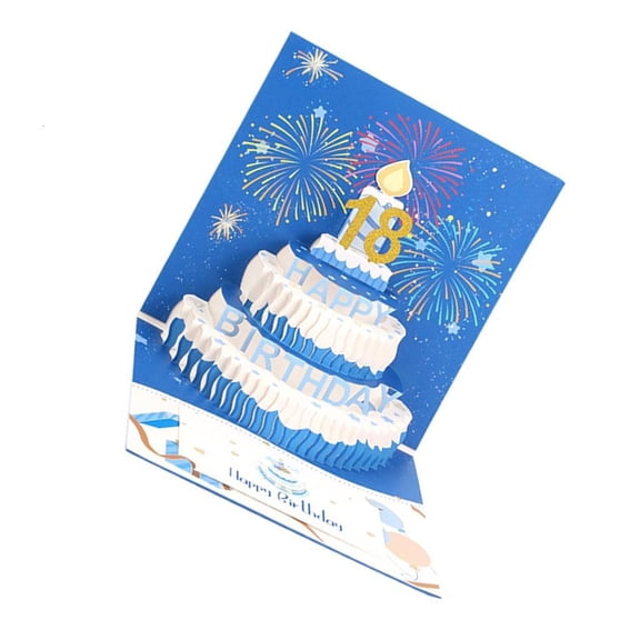 Surprise Birthday Party 3D Cake Card with Envelope Popup Greeting Card