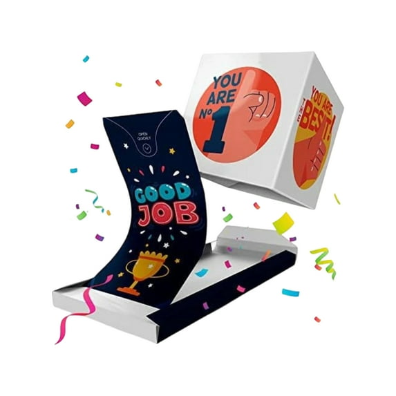 Surprise Bounce Pop-Up Gift Box - Confetti Flying 3D Surprise Box for Birthdays, Parties, Pranks & Heartfelt Gifts (A)