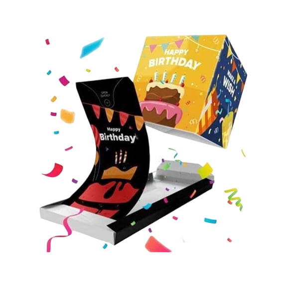 Surprise Bounce Pop-Up Gift Box - Confetti Flying 3D Surprise Box for Birthdays, Parties, Pranks & Heartfelt Gifts (B)