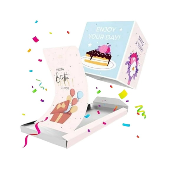 Surprise Bounce Pop-Up Gift Box - Confetti Flying 3D Surprise Box for Birthdays, Parties, Pranks & Heartfelt Gifts (D)