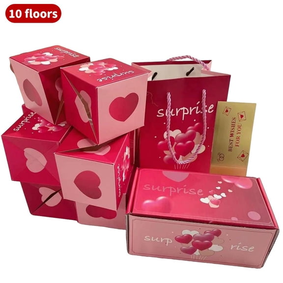 Surprise Bounce Red Envelope Gift Box With Heart Design For Valentine's Day And Birthday Personalized Message Card Holder