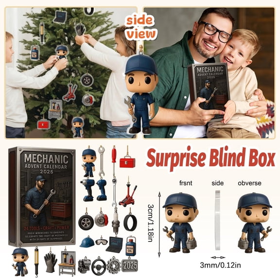 Surprise Box Gift Box, Mechanic 24-Day Countdown Calendar Blind Box - With 24 Surprise 2D Flat Gifts & Airplane Box - For Countdown-Themed Celebrations, Surprise Enthusiasts,
