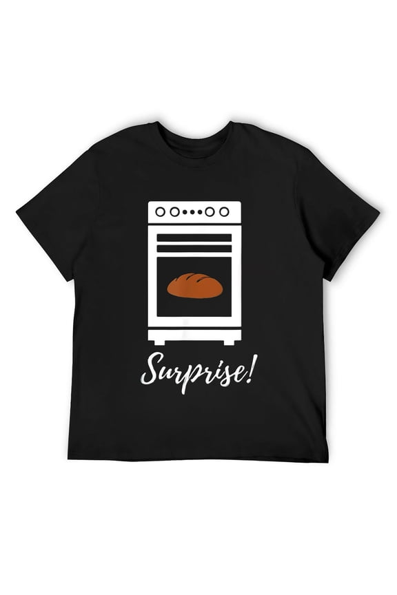 Surprise! Bun In The Oven Pregnancy Announcement T-Shirt Black L