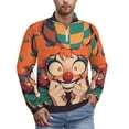 thumbnail image 1 of Surprise Clown Colorful Men's Sweater Sports POLO Shirt Zip Pullover Mens Athletic Long Sleeve Sweatshirt Mock Neck for Men, 1 of 7