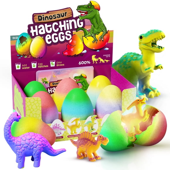 Surprise Dinosaur Hatching Eggs for Kids - Grows 600% - 6 Pack - Gifts for Boys - Toys for Kids Age 3-8 - Party Favor - Basket Stuffers