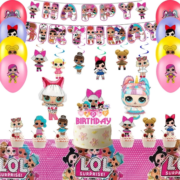 Surprise Doll Party Decorations, Surprise Doll Birthday Decorations Set - Surprise Doll Party Balloons & Surprise Doll Birthday Banner Cake Toppers Tablecloths etc. Surprise Doll Party Supplies