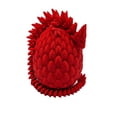 thumbnail image 1 of Surprise Dragon Egg Articulating Gemstone Dragon Fidget Figurine - 3D Printed Dragons Flexible ADHD, Autism, Relief Anxiety - Articulated Joints (Red), 1 of 6